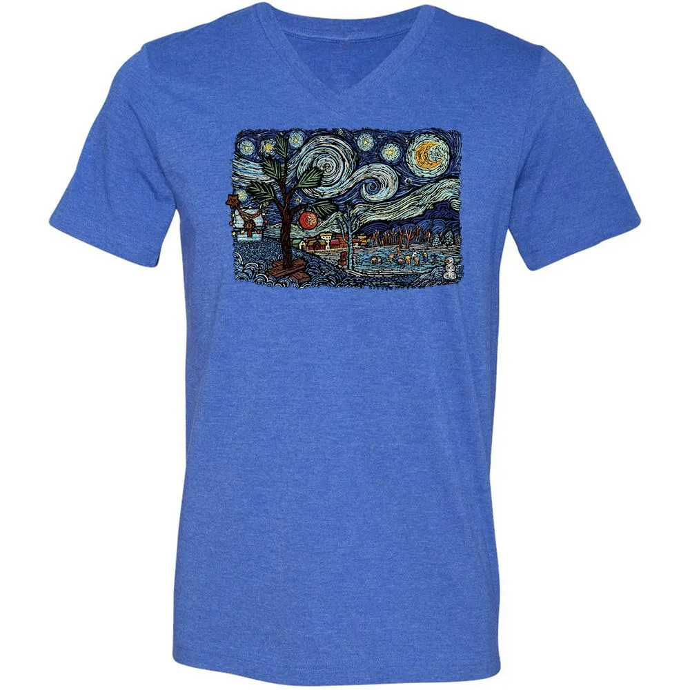 Unisex V-Neck T-Shirt - 9PCYSMEE - Heather True Royal - 14