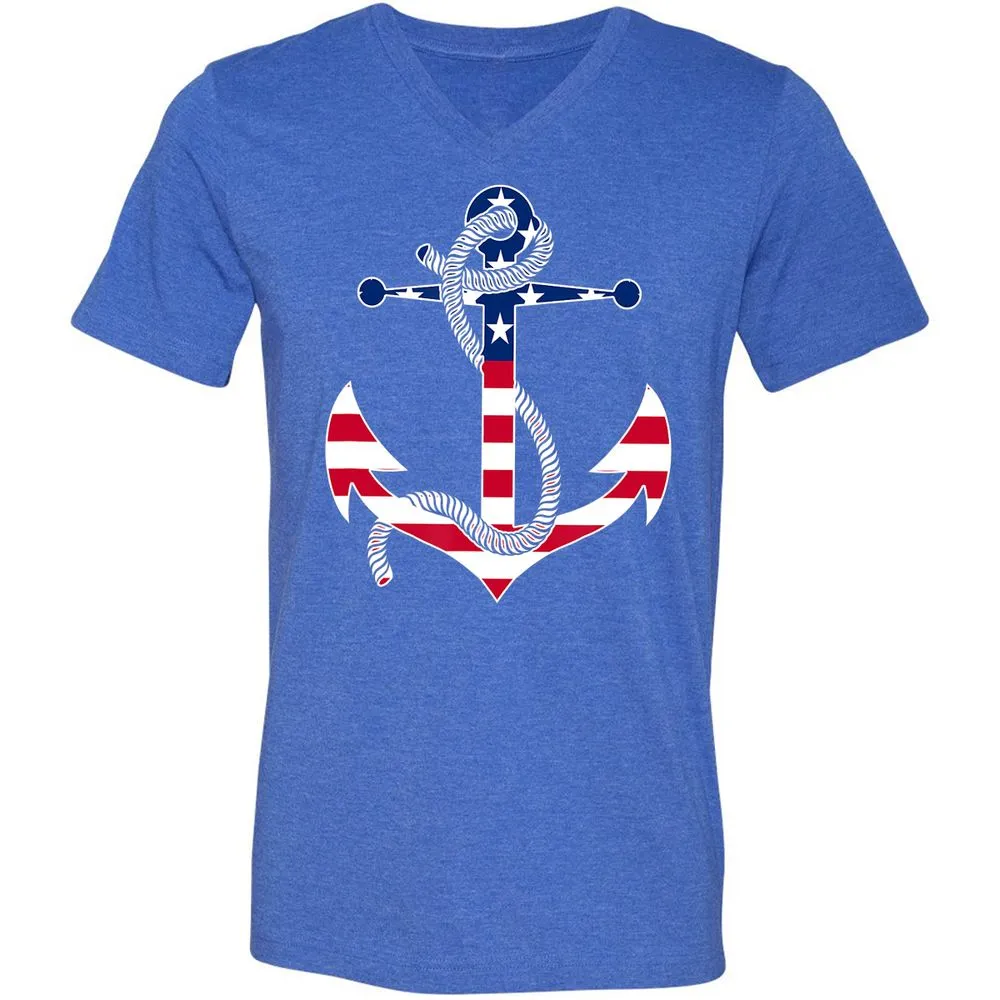 Unisex V-Neck T-Shirt - 828YVZWA - Heather True Royal - 14