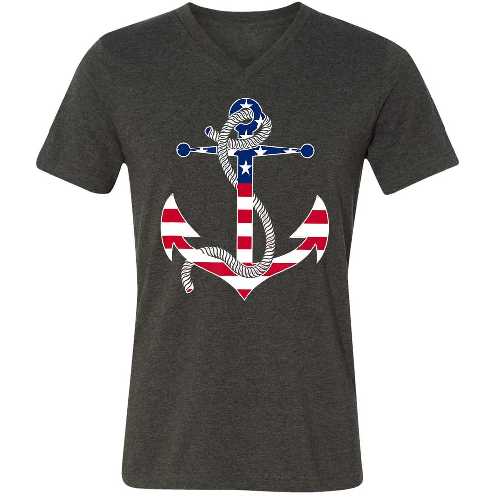 Unisex V-Neck T-Shirt - 828YVZWA - Dark Grey Heather - 8