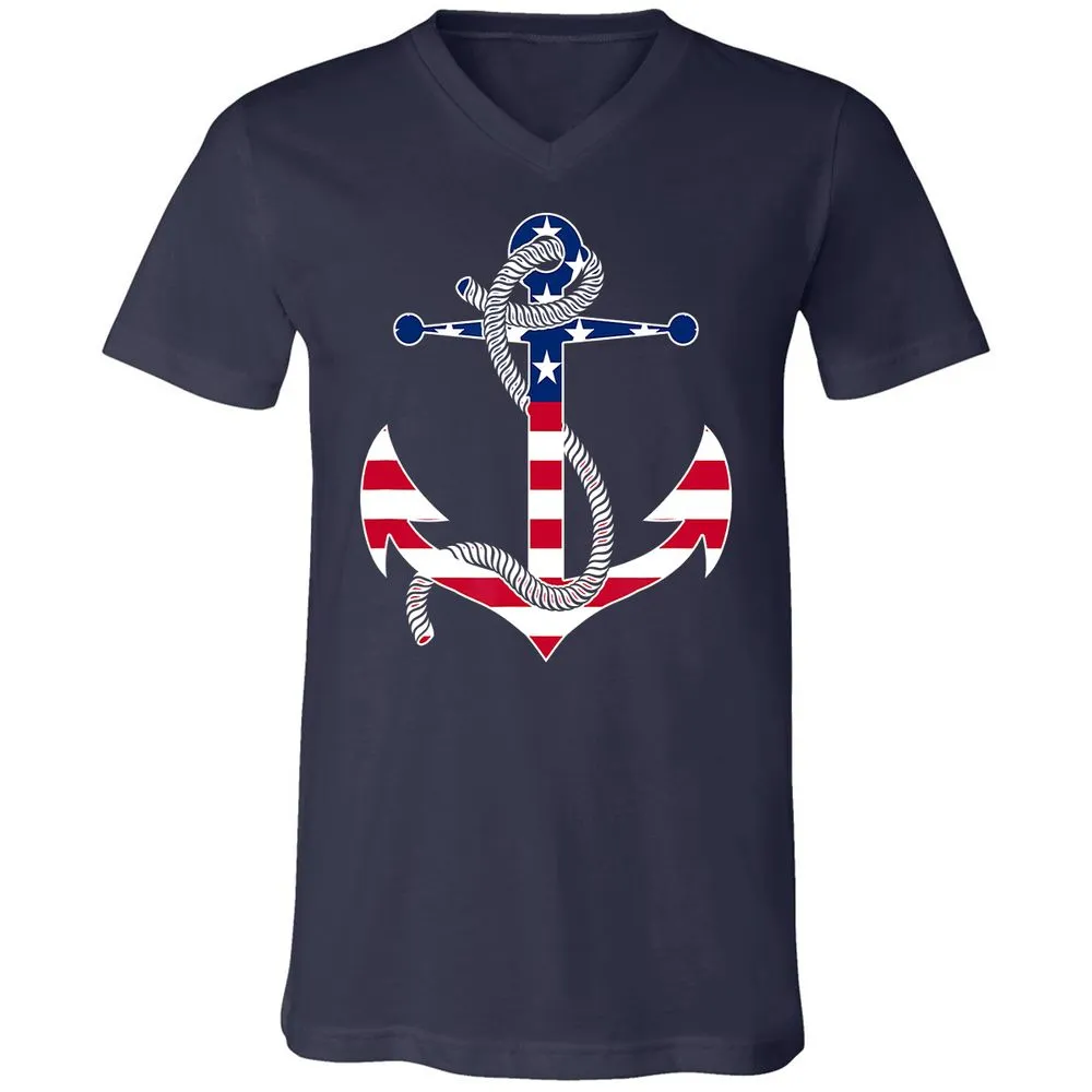 Unisex V-Neck T-Shirt - 828YVZWA - Navy - 2