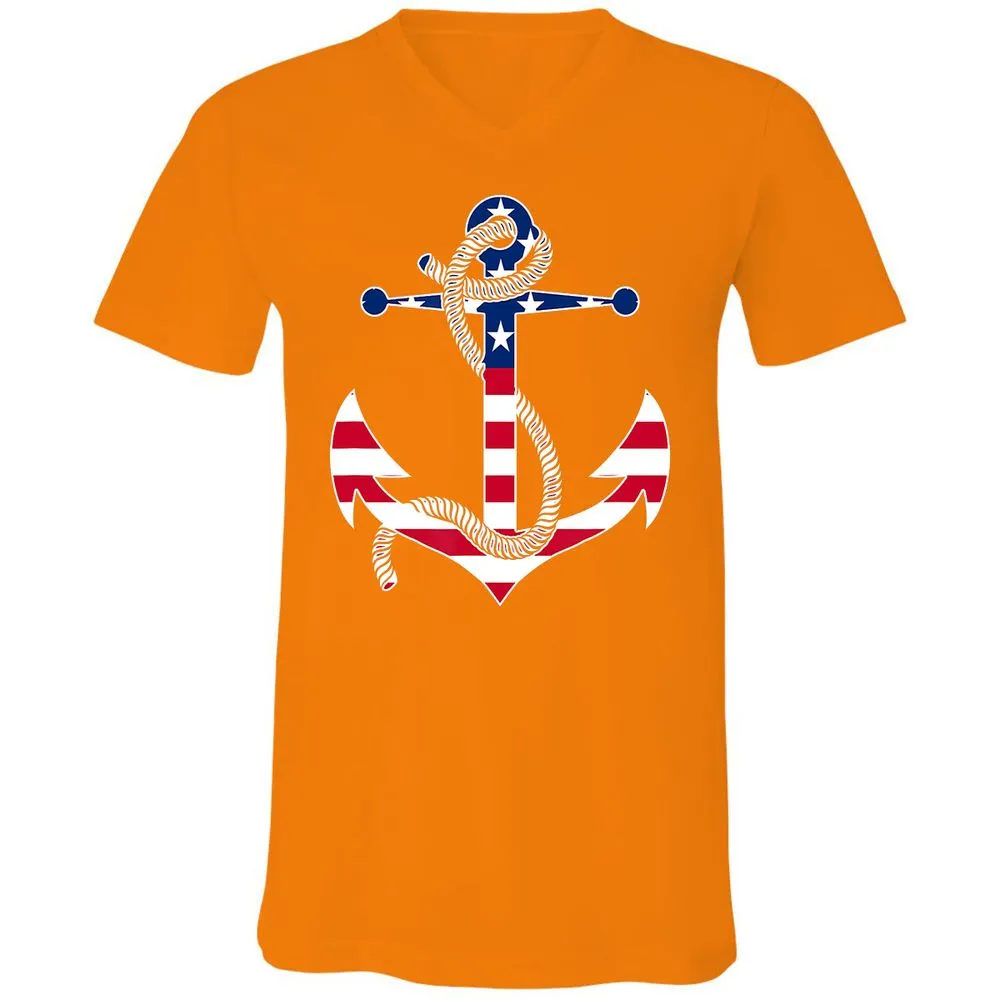 Unisex V-Neck T-Shirt - 828YVZWA - Orange - 11