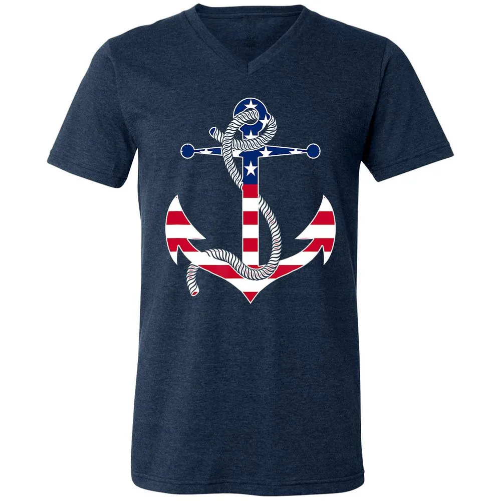 Unisex V-Neck T-Shirt - 828YVZWA - Heather Navy - 15
