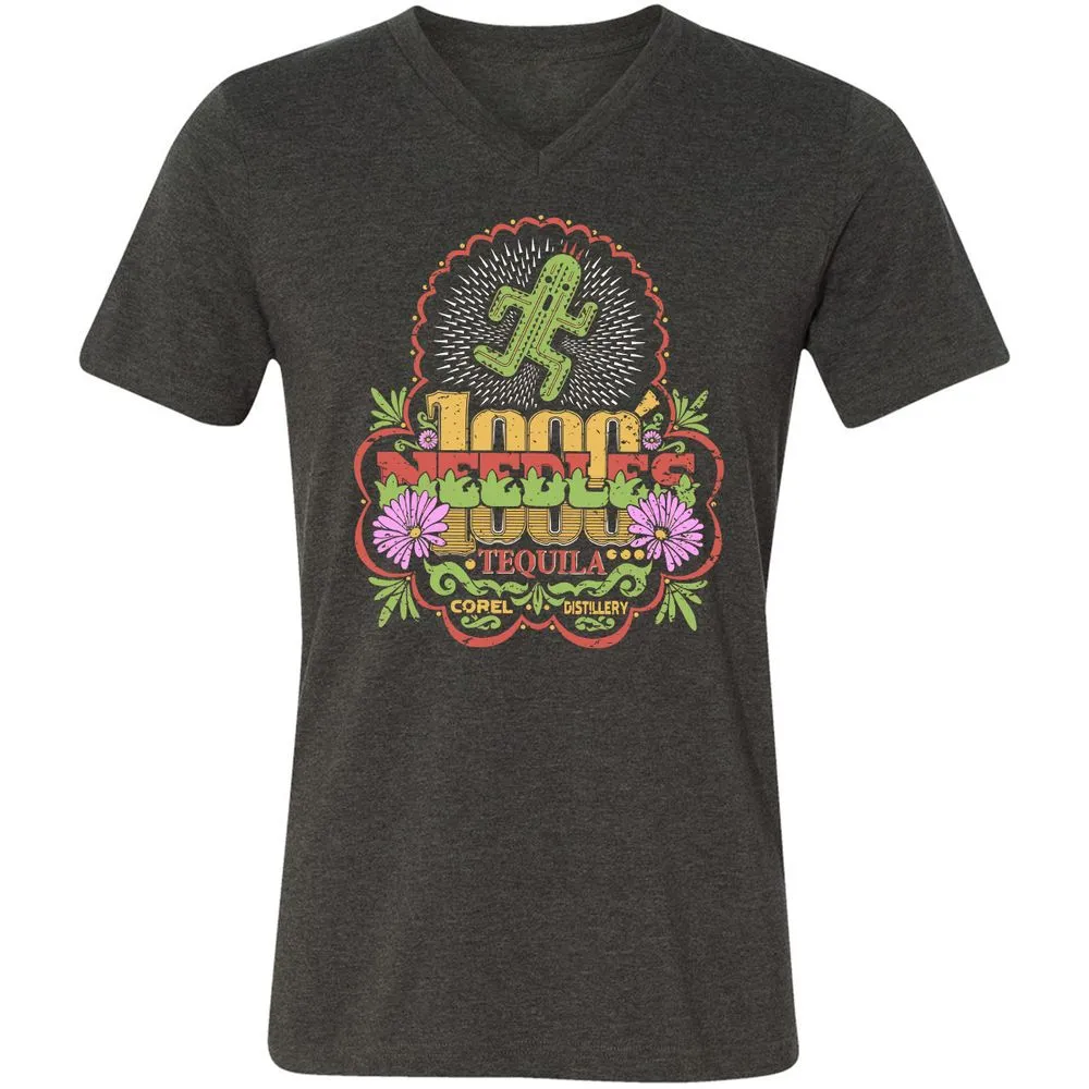 Unisex V-Neck T-Shirt - P3GC83UP - Dark Grey Heather - 8
