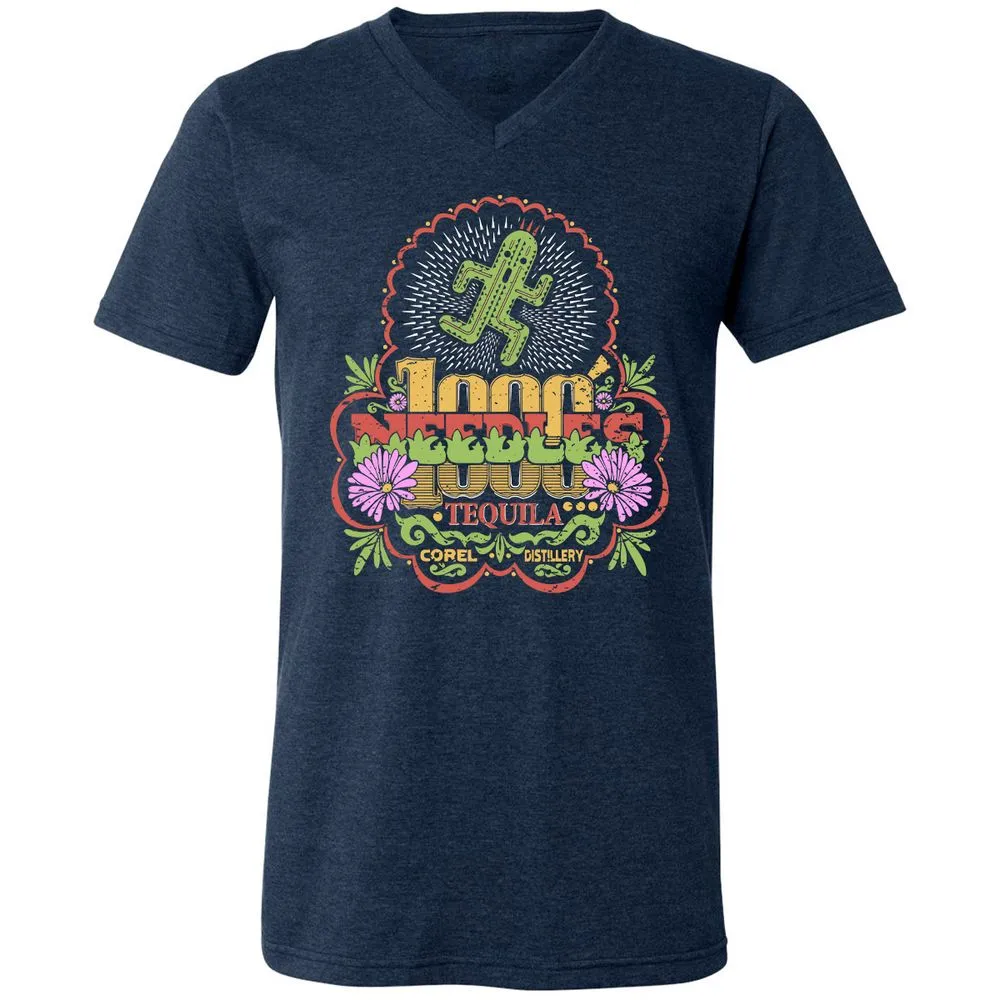 Unisex V-Neck T-Shirt - P3GC83UP - Heather Navy - 15