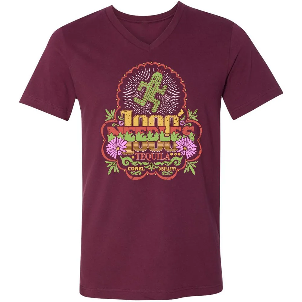 Unisex V-Neck T-Shirt - P3GC83UP - Maroon - 6