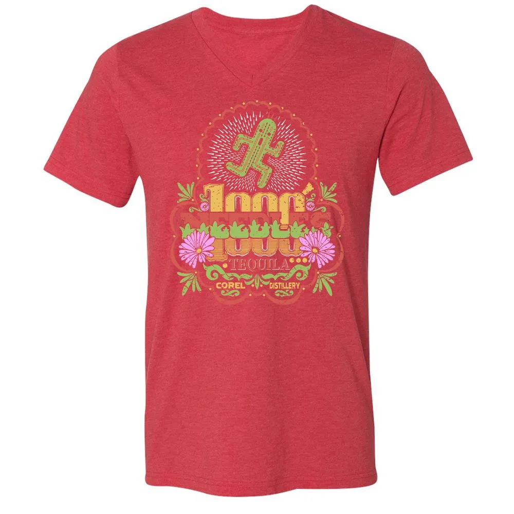 Unisex V-Neck T-Shirt - P3GC83UP - Heather Red - 16