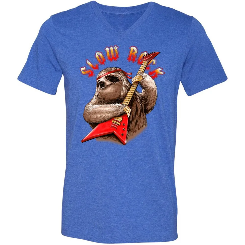 Unisex V-Neck T-Shirt - MLR2Z67B - Heather True Royal - 14