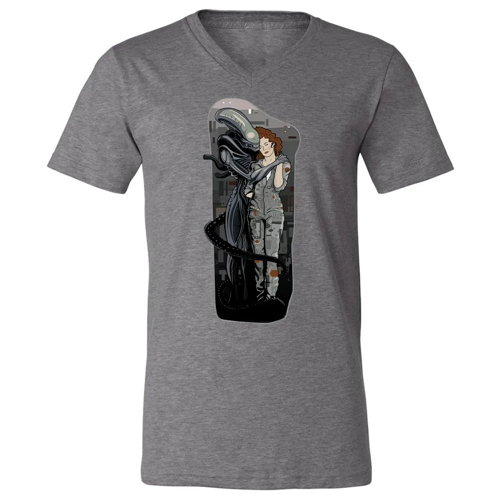 Unisex V-Neck T-Shirt - R4KUAQ4D - Deep Heather - 13