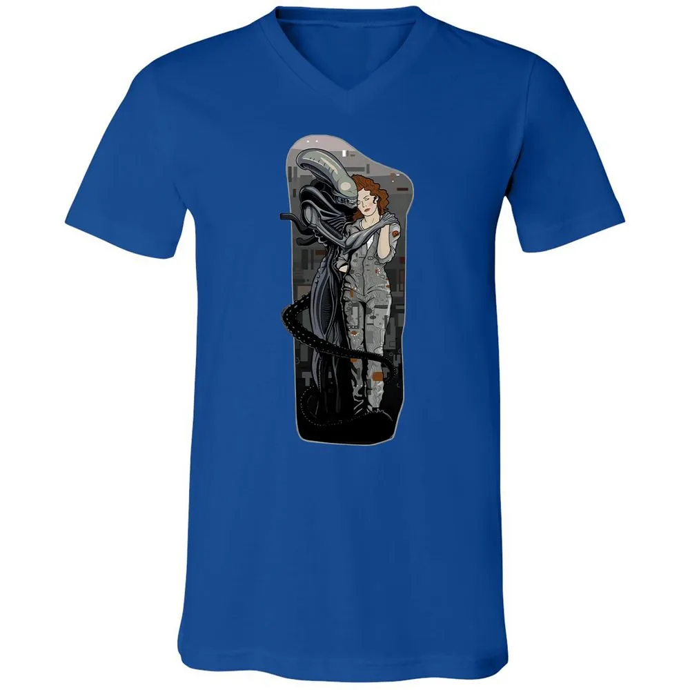 Unisex V-Neck T-Shirt - R4KUAQ4D - True Royal - 4