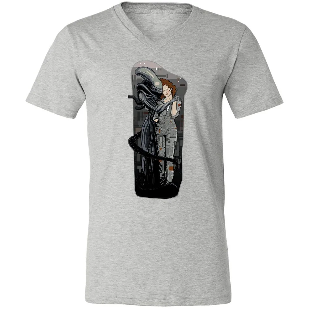 Unisex V-Neck T-Shirt - R4KUAQ4D - Athletic Heather - 7