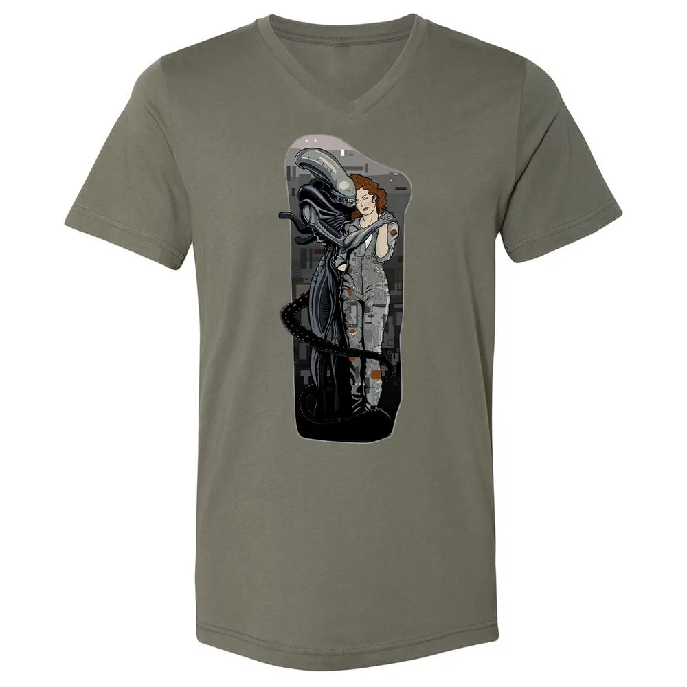 Unisex V-Neck T-Shirt - R4KUAQ4D - Military Green - 10
