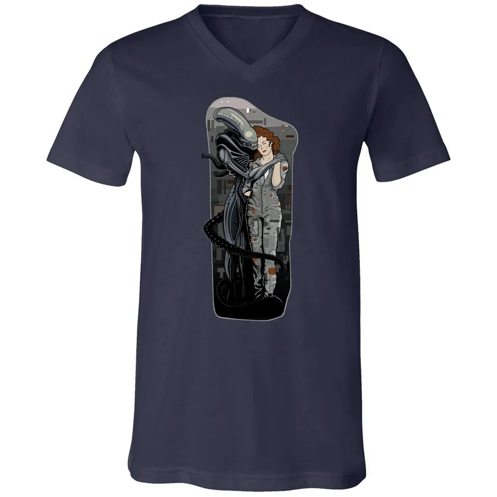 Unisex V-Neck T-Shirt - R4KUAQ4D - Navy - 2