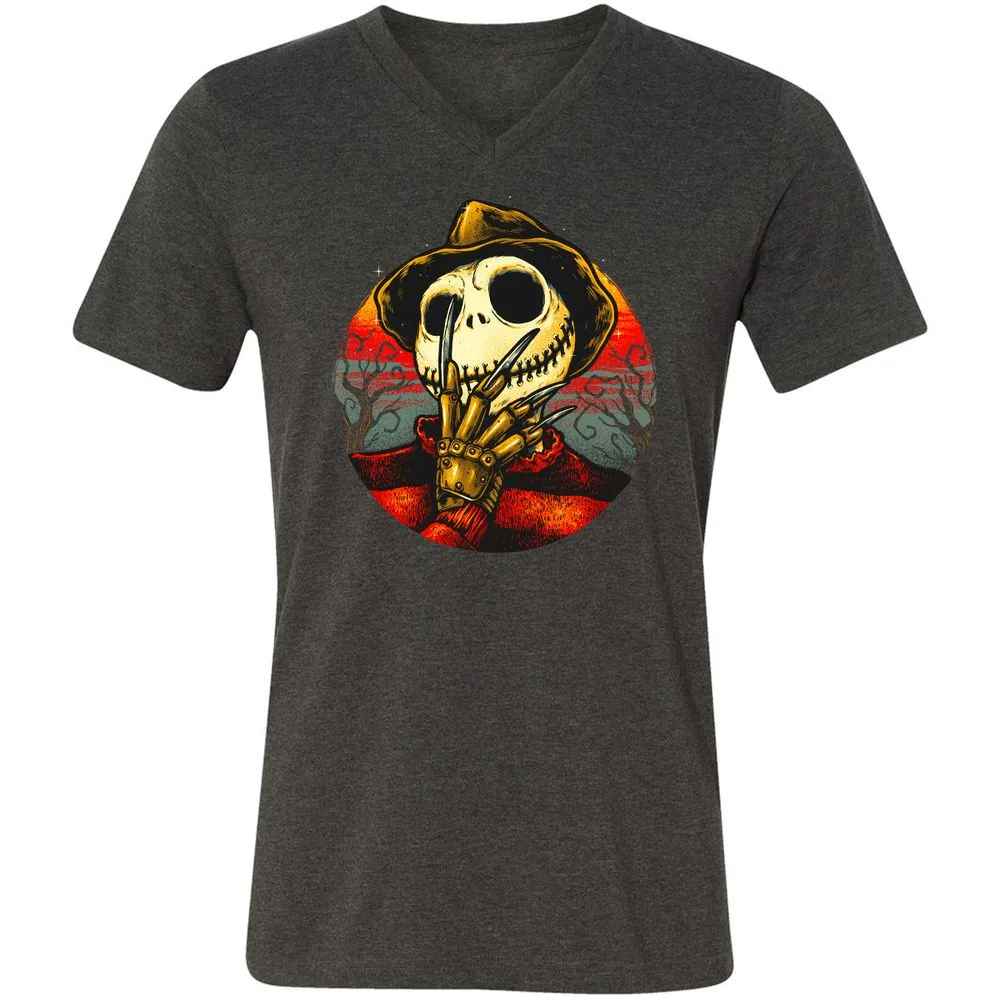 Unisex V-Neck T-Shirt - 3QHLURS4 - Dark Grey Heather - 8