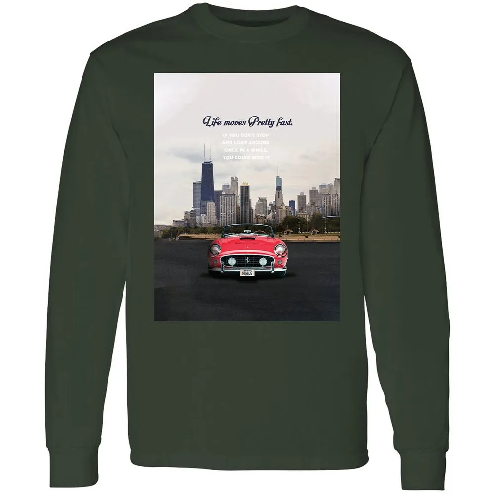 Long Sleeve T-Shirt - YK5LF7D9 - Forest Green - 4