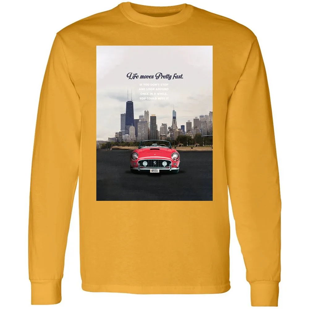 Long Sleeve T-Shirt - YK5LF7D9 - Gold - 9