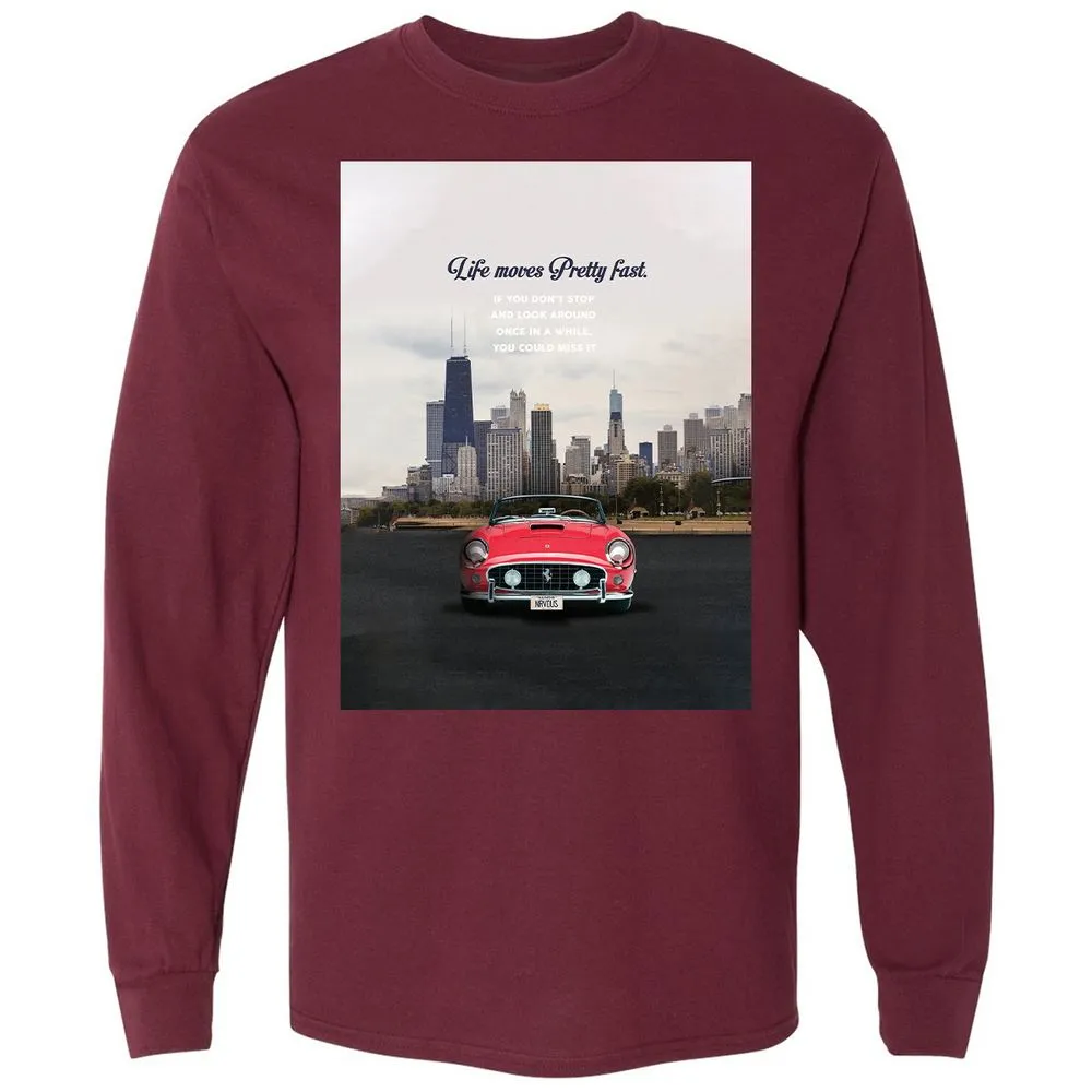 Long Sleeve T-Shirt - YK5LF7D9 - Maroon - 11