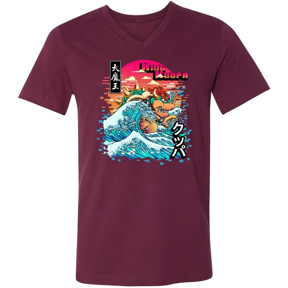 Unisex V-Neck T-Shirt - JNY1RHEM - Maroon - 6