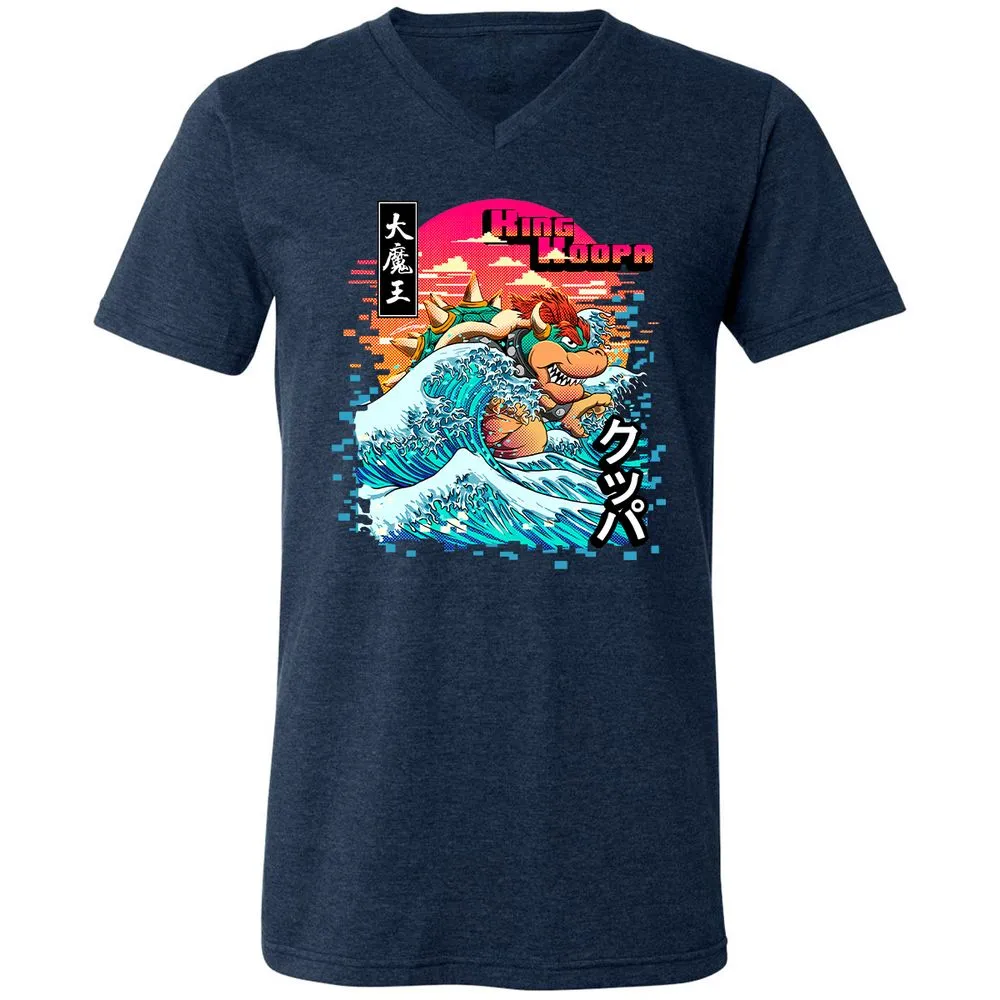 Unisex V-Neck T-Shirt - JNY1RHEM - Heather Navy - 15