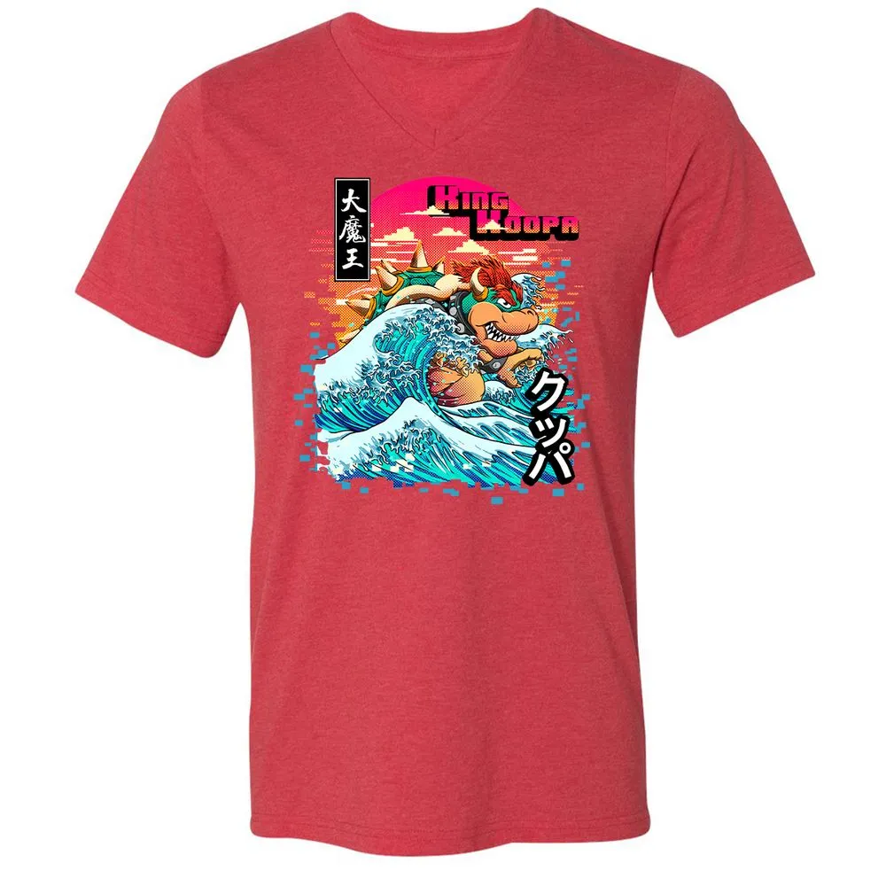 Unisex V-Neck T-Shirt - JNY1RHEM - Heather Red - 16