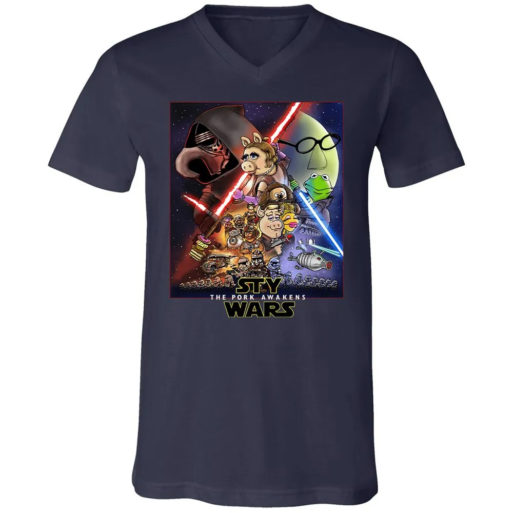 Unisex V-Neck T-Shirt - TKRUB669 - Navy - 2