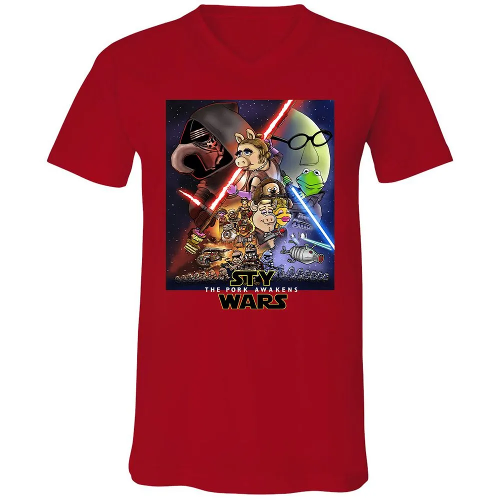 Unisex V-Neck T-Shirt - TKRUB669 - Red - 3