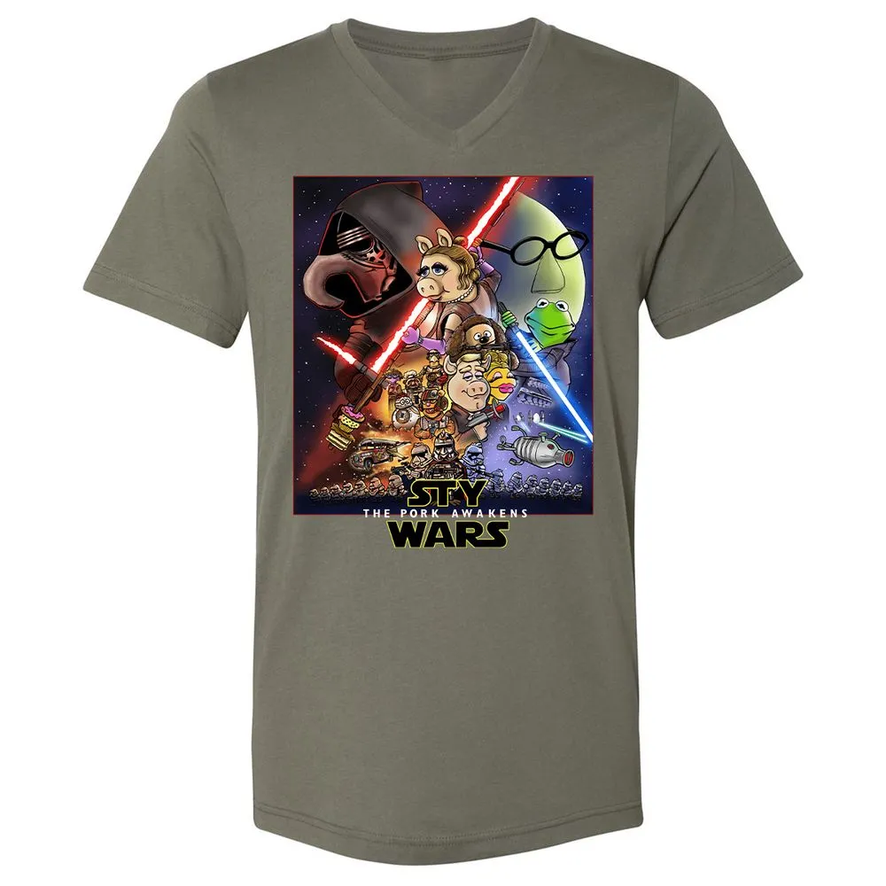 Unisex V-Neck T-Shirt - TKRUB669 - Military Green - 10