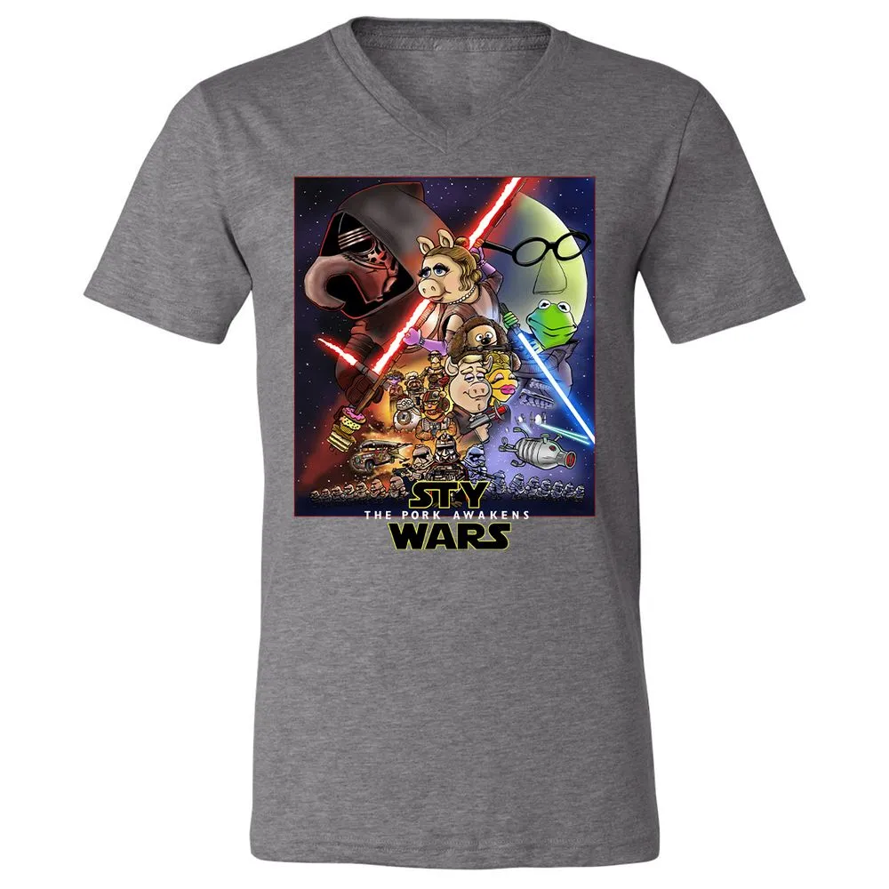 Unisex V-Neck T-Shirt - TKRUB669 - Deep Heather - 13