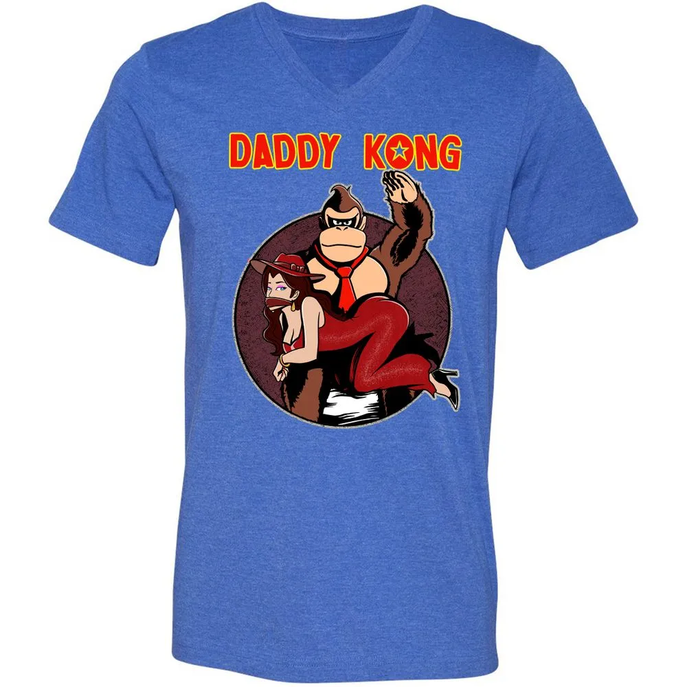 Unisex V-Neck T-Shirt - PCUTUZKW - Heather True Royal - 14