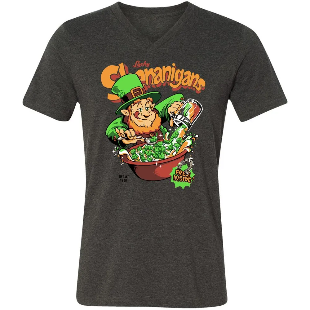 Unisex V-Neck T-Shirt - 9STXQUED - Dark Grey Heather - 8