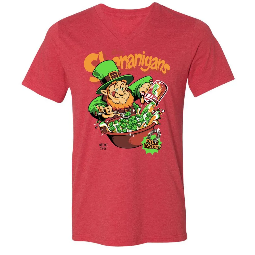 Unisex V-Neck T-Shirt - 9STXQUED - Heather Red - 16