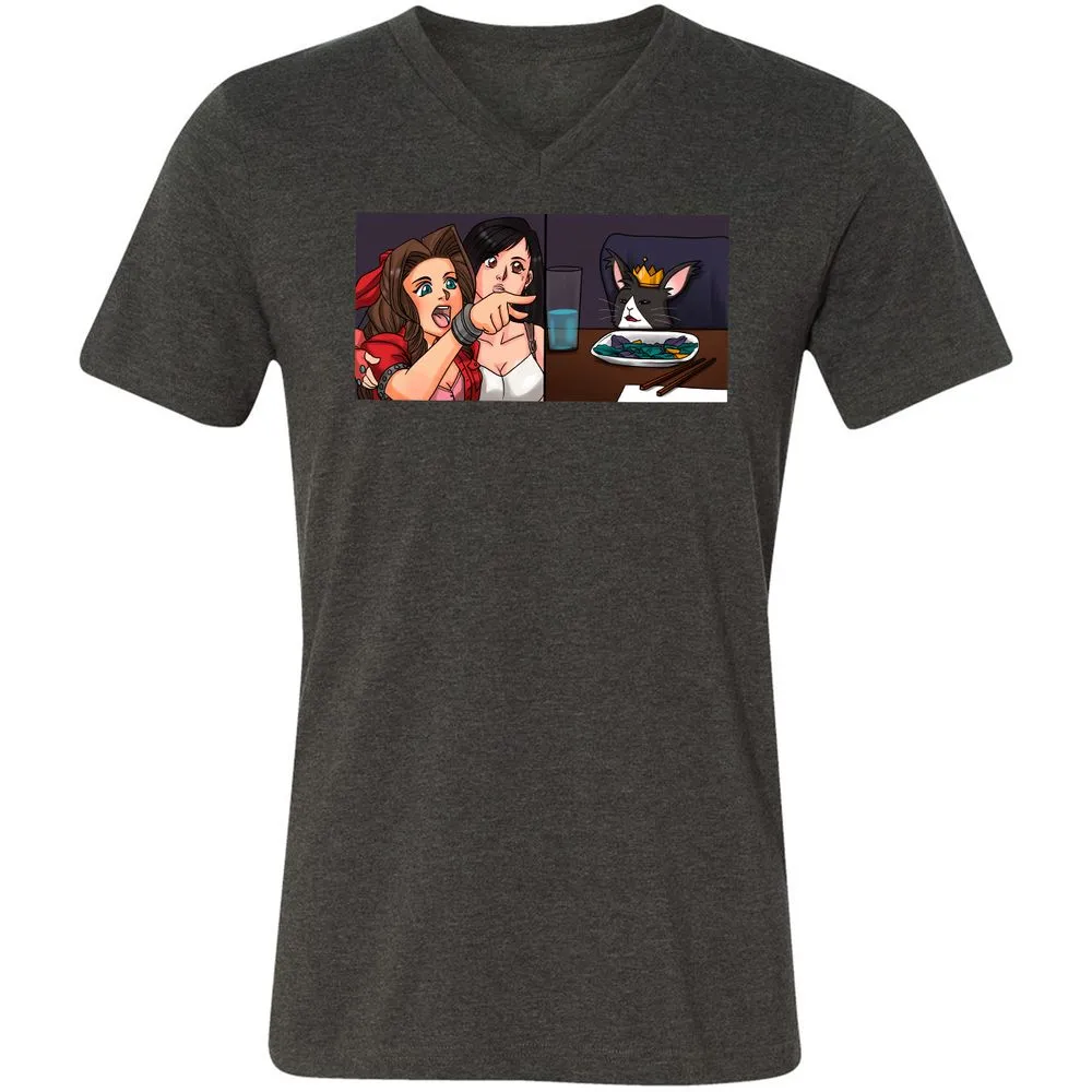 Unisex V-Neck T-Shirt - 9X5XNSQZ - Dark Grey Heather - 8