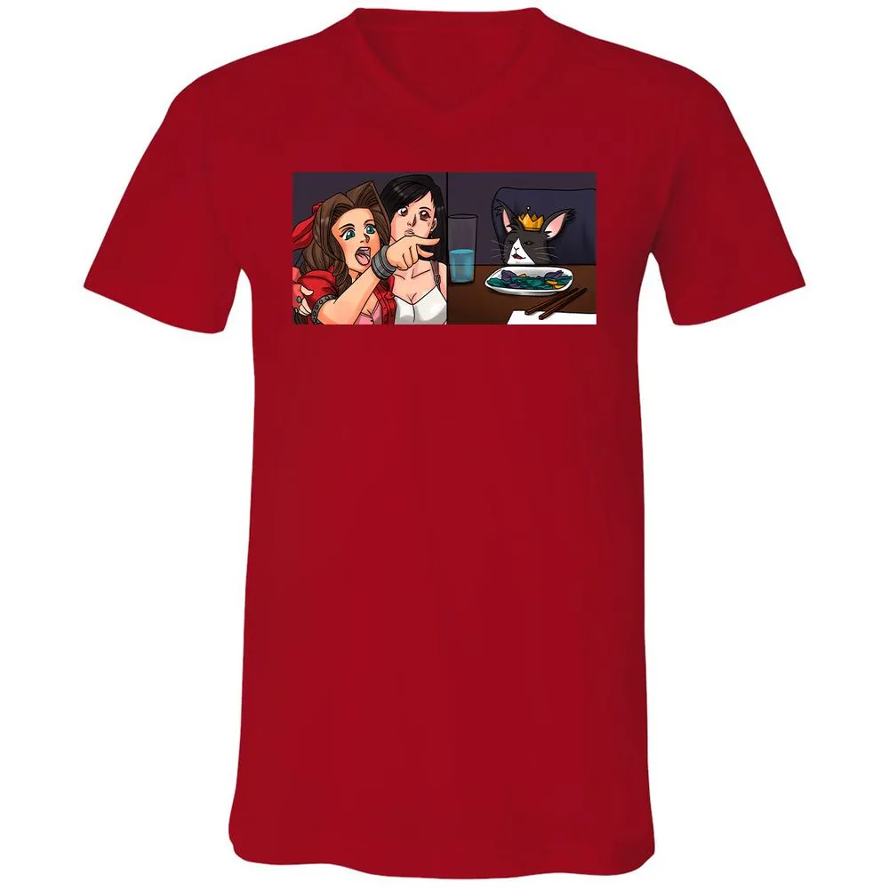 Unisex V-Neck T-Shirt - 9X5XNSQZ - Red - 3