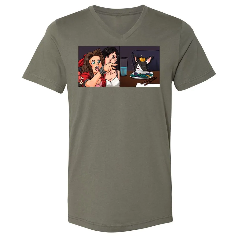 Unisex V-Neck T-Shirt - 9X5XNSQZ - Military Green - 10