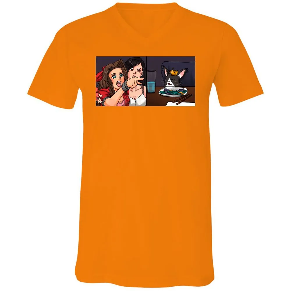 Unisex V-Neck T-Shirt - 9X5XNSQZ - Orange - 11