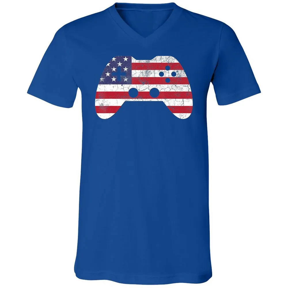 Unisex V-Neck T-Shirt - SKTKF55Q - True Royal - 4
