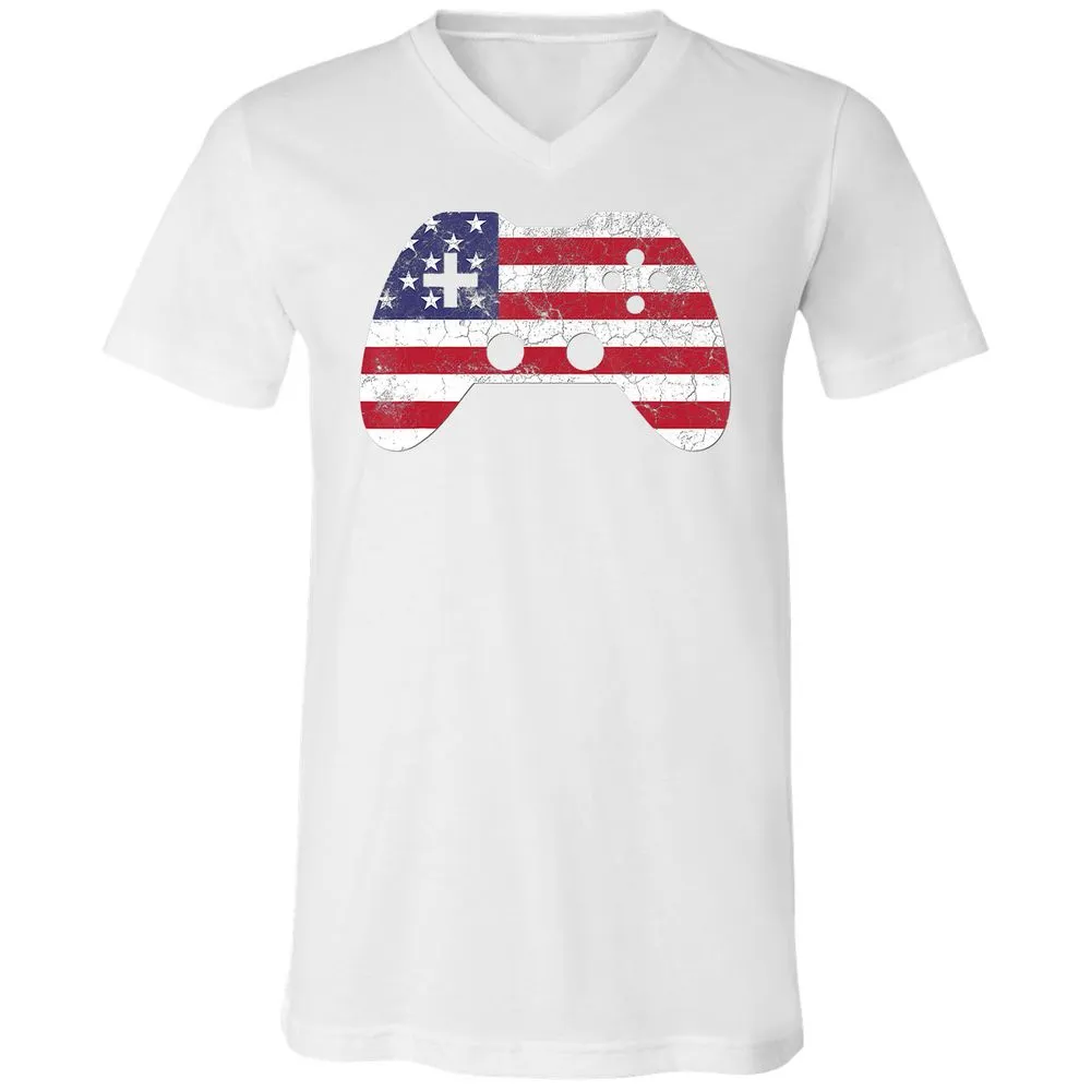 Unisex V-Neck T-Shirt - SKTKF55Q - White - 5
