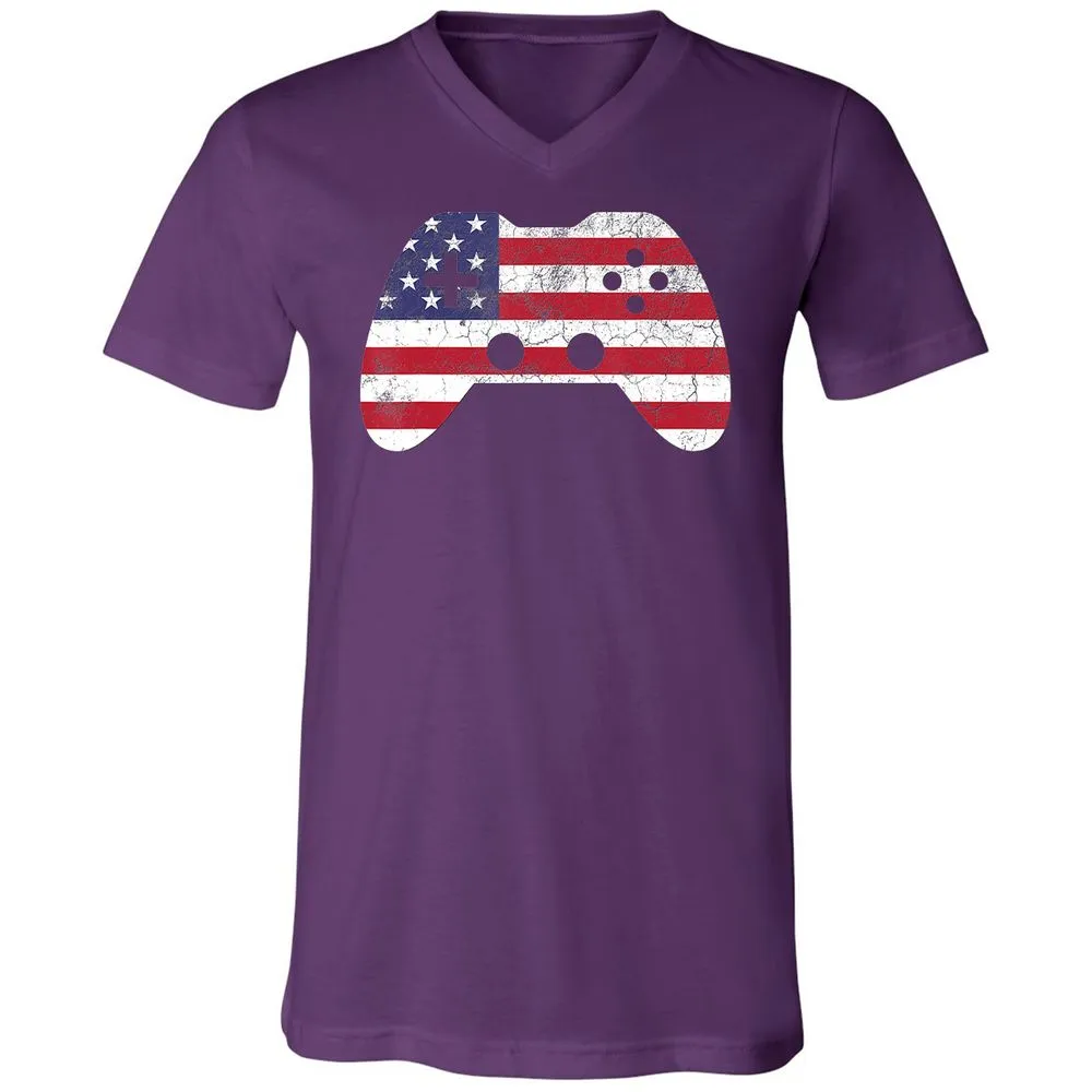 Unisex V-Neck T-Shirt - SKTKF55Q - Team Purple - 9