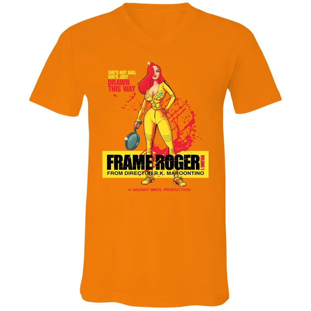 Unisex V-Neck T-Shirt - 8Z9T3HQH - Orange - 11