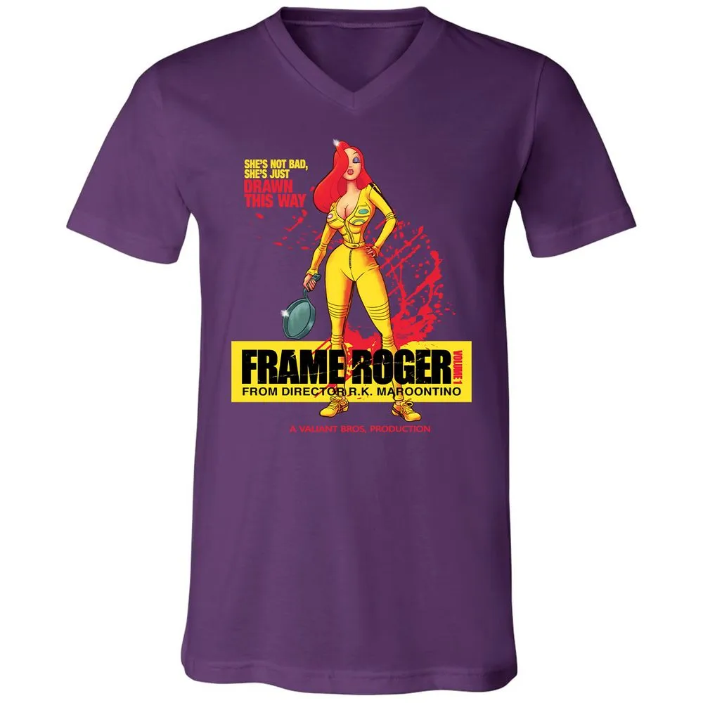Unisex V-Neck T-Shirt - 8Z9T3HQH - Team Purple - 9