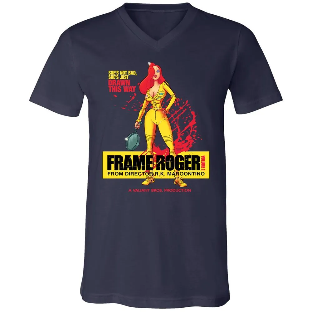 Unisex V-Neck T-Shirt - 8Z9T3HQH - Navy - 2