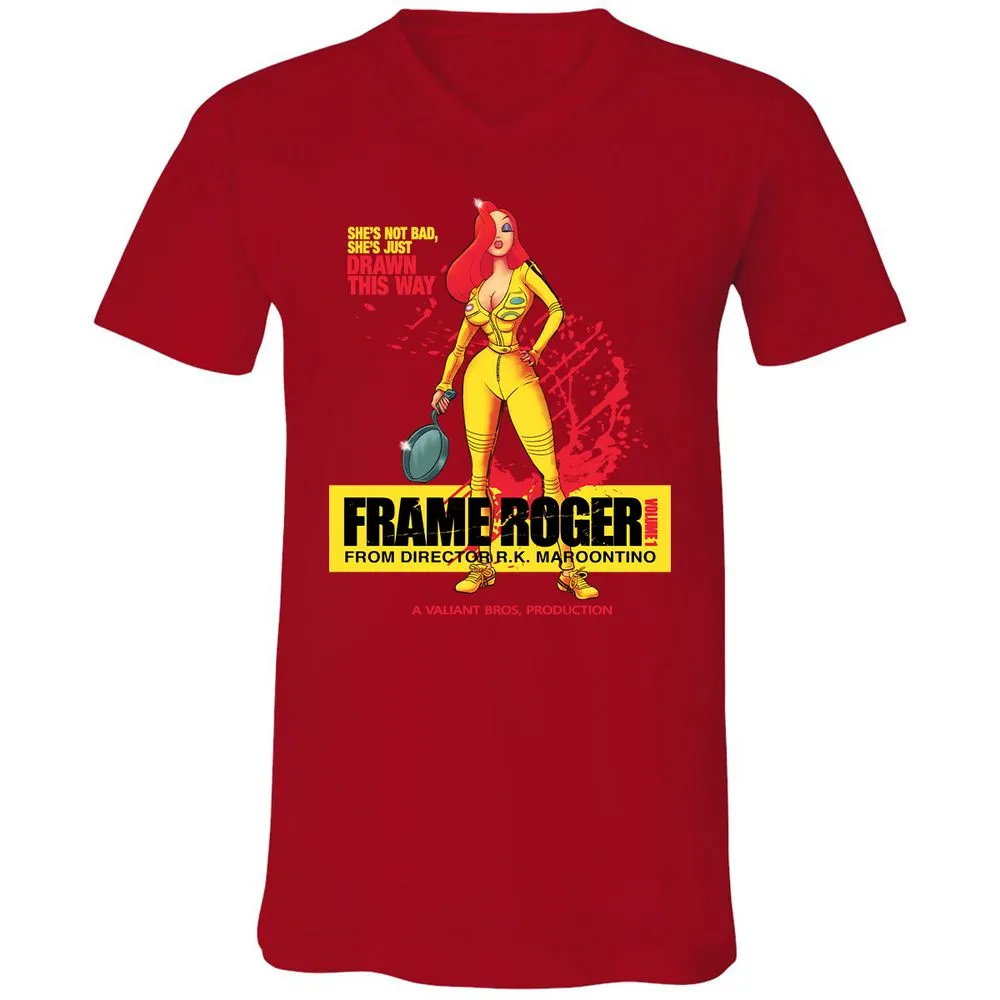Unisex V-Neck T-Shirt - 8Z9T3HQH - Red - 3