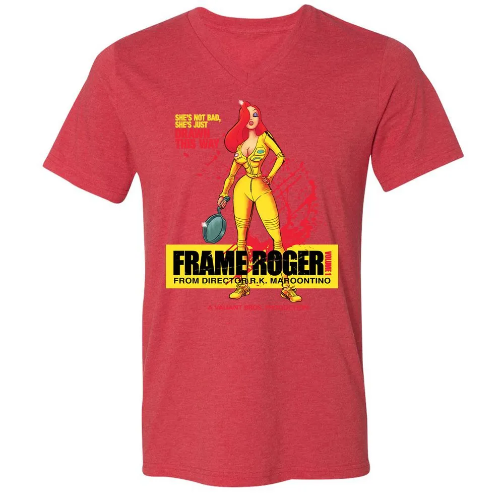 Unisex V-Neck T-Shirt - 8Z9T3HQH - Heather Red - 16