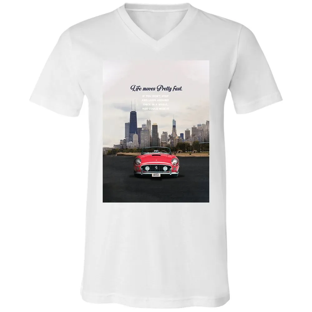 Unisex V-Neck T-Shirt - ZNMPSCJL - White - 5