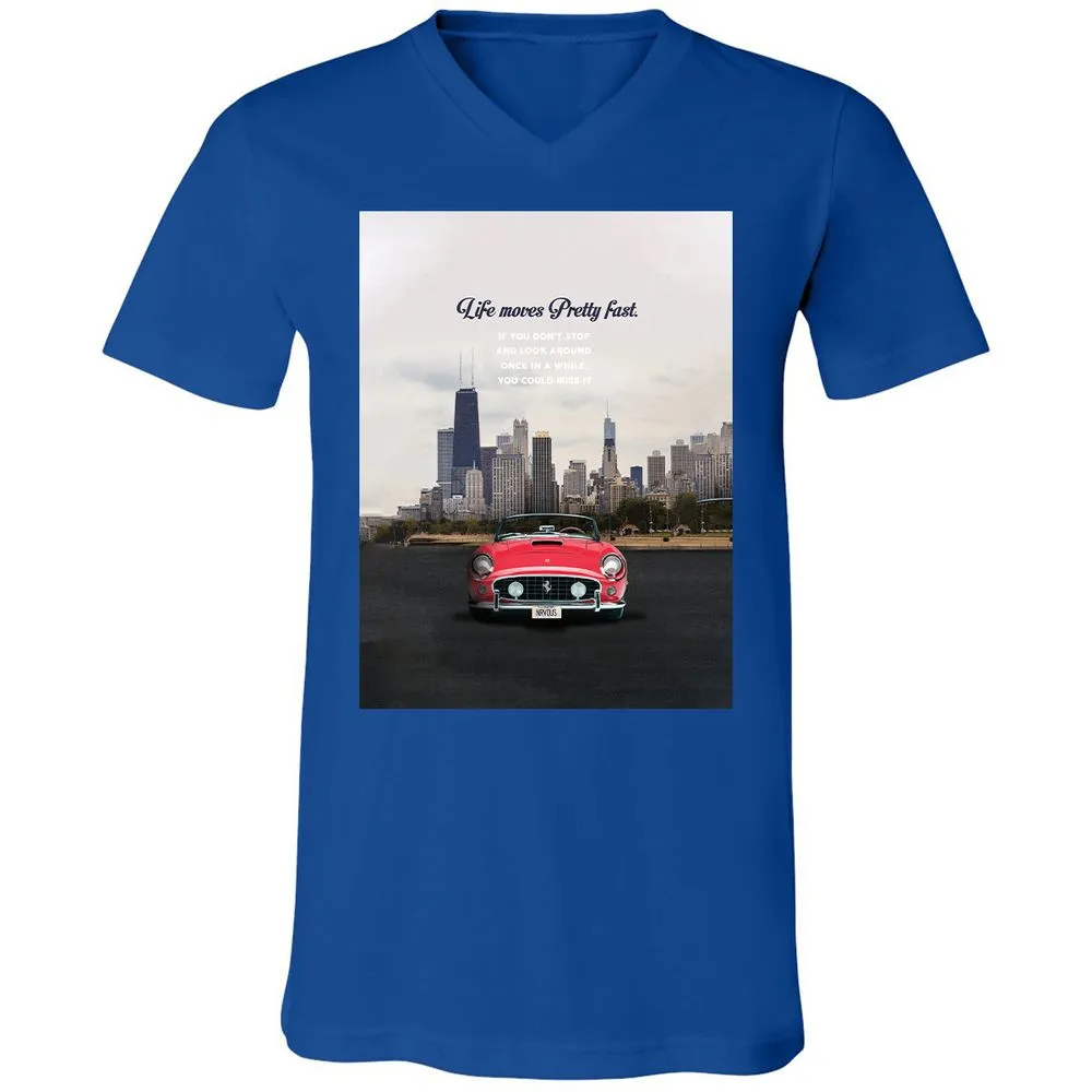 Unisex V-Neck T-Shirt - ZNMPSCJL - True Royal - 4