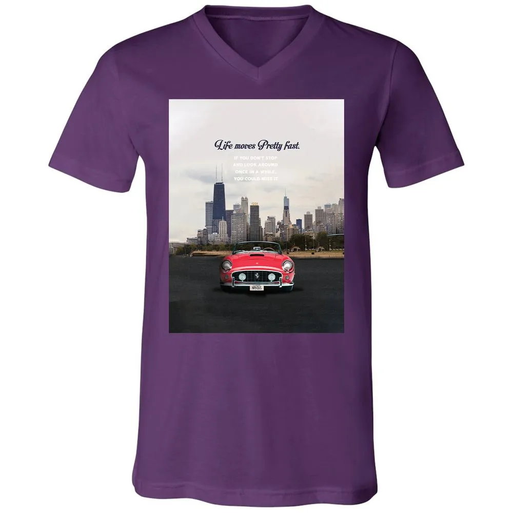 Unisex V-Neck T-Shirt - ZNMPSCJL - Team Purple - 9