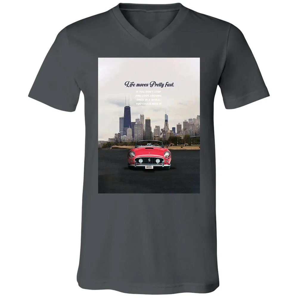 Unisex V-Neck T-Shirt - ZNMPSCJL - Asphalt - 12