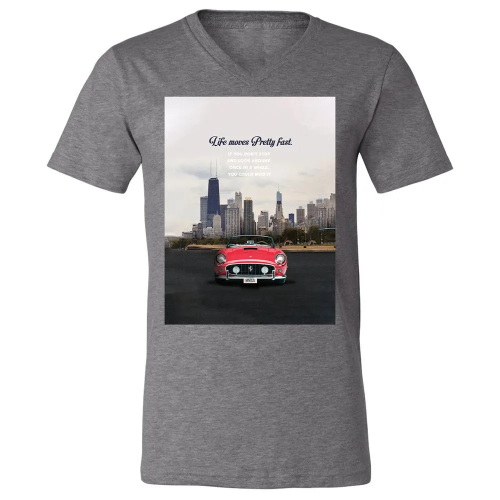 Unisex V-Neck T-Shirt - ZNMPSCJL - Deep Heather - 13