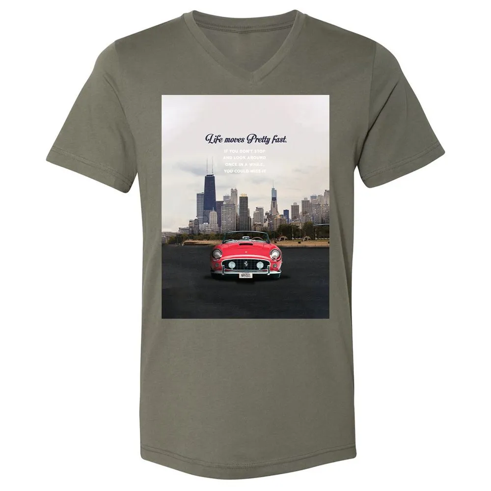 Unisex V-Neck T-Shirt - ZNMPSCJL - Military Green - 10
