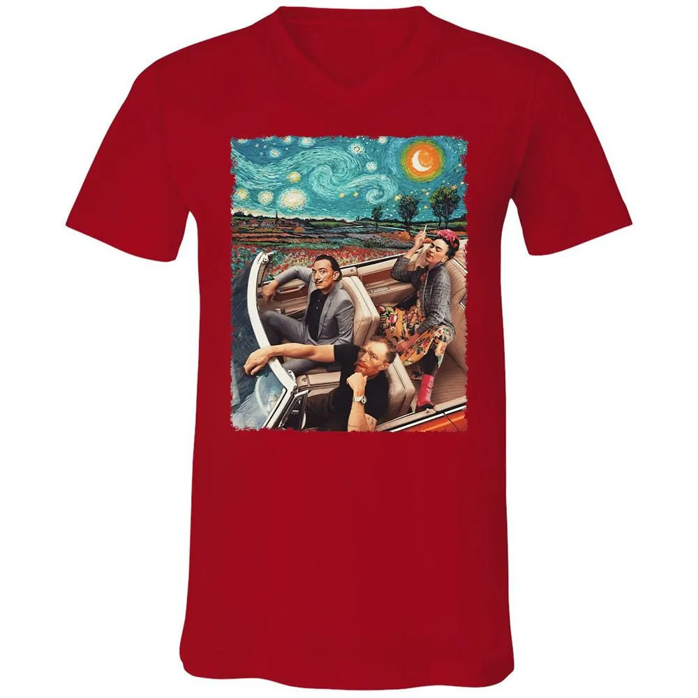 Unisex V-Neck T-Shirt - 3CML4UKD - Red - 3