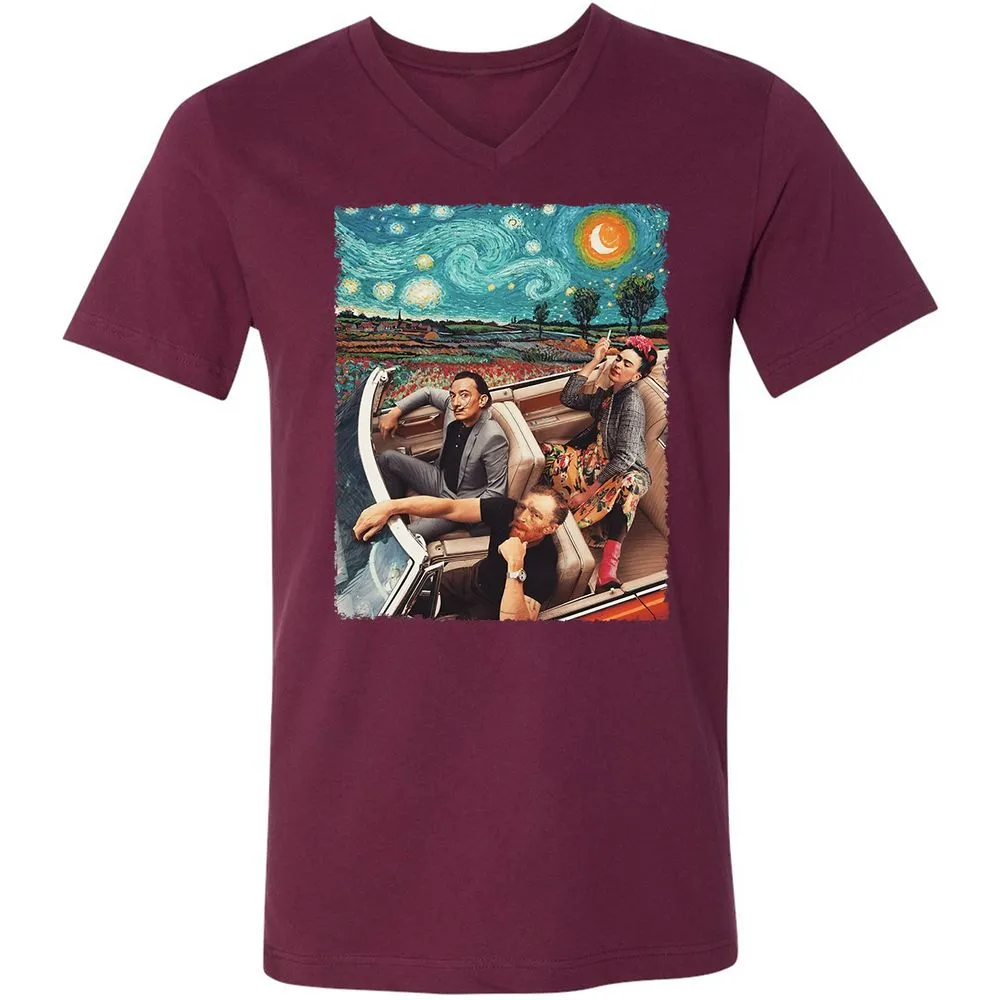 Unisex V-Neck T-Shirt - 3CML4UKD - Maroon - 6